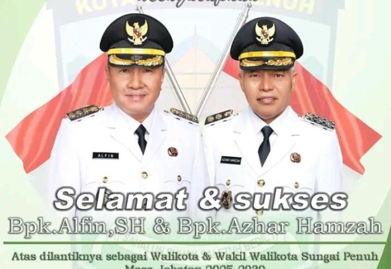Bupati dan Wakil Bupati Sungai Penuh Periode 2025-2030